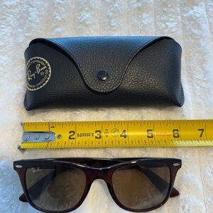 Unisex Brown Tortise Brown Classic Wayfair Style Suglasses with Leather Case